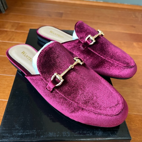 NWT Slip On Wanted Frankie Women's Burgundy Mule Flats Loafers All Sizes - Picture 6 of 9